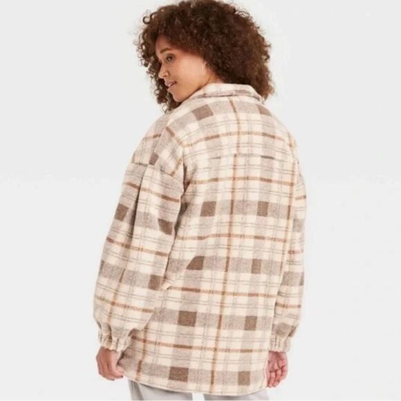 Universal Thread Plaid Coat New with Tags Light Tan Size Small - Picture 3 of 10